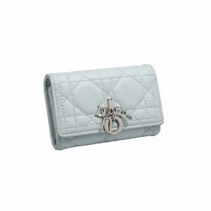 Authentic Christian Dior Lady Dior 4-Key Case – White Cannage Lambskin